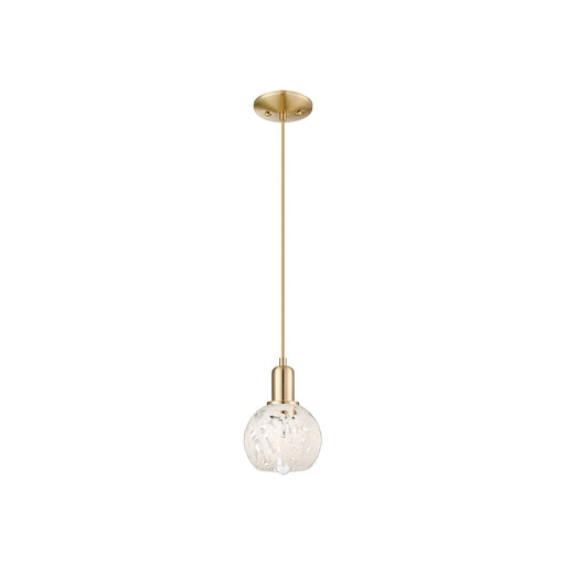 Innovations Lighting Arcadia 6in 1-Light Mini Pendant | Industrial Champagne Bronze Steel and White Mouchette Glass | Kitchen | Model 716-1P-CB-G1216-6WM