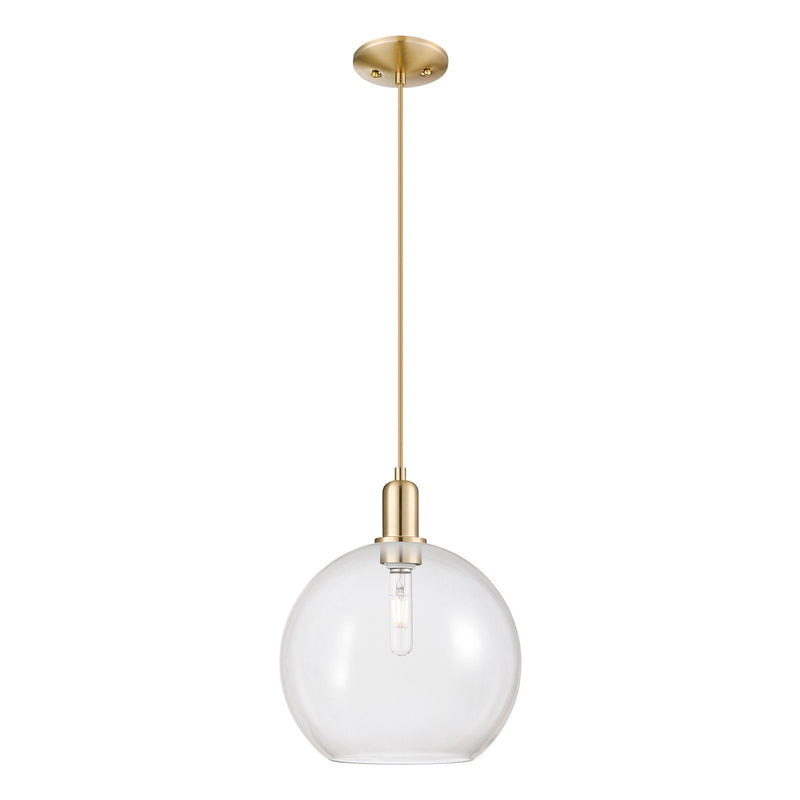 Innovations Athens 12in 1-Light Mini Pendant | Industrial Champagne Bronze Steel and Clear Glass | Kitchen Island & Dining Room | Model 716-1P-CB-G122-12