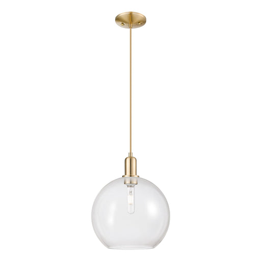Innovations Athens 12in 1-Light Mini Pendant | Industrial Champagne Bronze Steel and Clear Glass | Kitchen Island & Dining Room | Model 716-1P-CB-G122-12