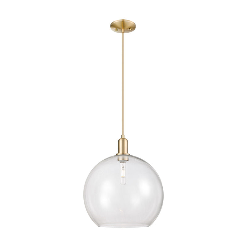 Innovations Athens 14in 1-Light Mini Pendant | Industrial Champagne Bronze Steel and Clear Glass | Kitchen Island & Dining Room | Model 716-1P-CB-G122-14