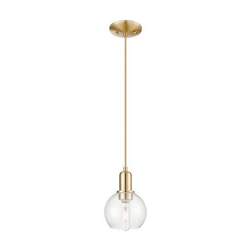 Innovations Athens 6in 1-Light Mini Pendant | Industrial Champagne Bronze Steel and Clear Glass | Kitchen Island & Dining Room | Model 716-1P-CB-G122-6