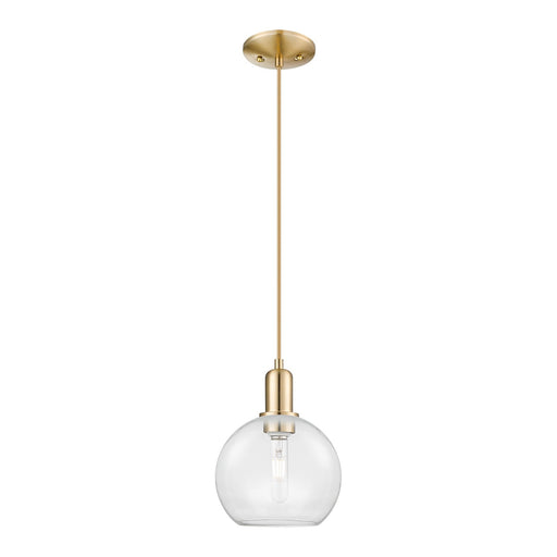 Innovations Athens 8in 1-Light Mini Pendant | Industrial Champagne Bronze Steel and Clear Glass | Kitchen Island & Dining Room | Model 716-1P-CB-G122-8