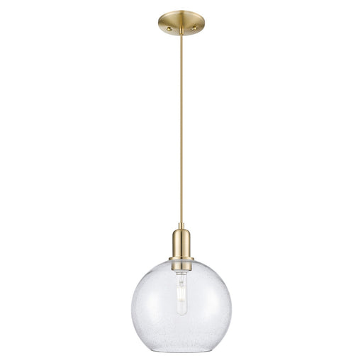 Innovations Athens 10in 1-Light Mini Pendant | Industrial Champagne Bronze Steel and Seedy Glass | Kitchen Island & Dining Room | Model 716-1P-CB-G124-10