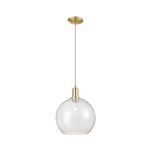 Innovations Athens 12in 1-Light Mini Pendant | Industrial Champagne Bronze Steel and Seedy Glass | Kitchen Island & Dining Room | Model 716-1P-CB-G124-12