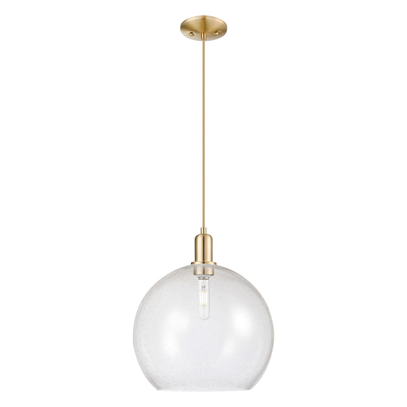 Innovations Athens 14in 1-Light Mini Pendant | Industrial Champagne Bronze Steel and Seedy Glass | Kitchen Island & Dining Room | Model 716-1P-CB-G124-14