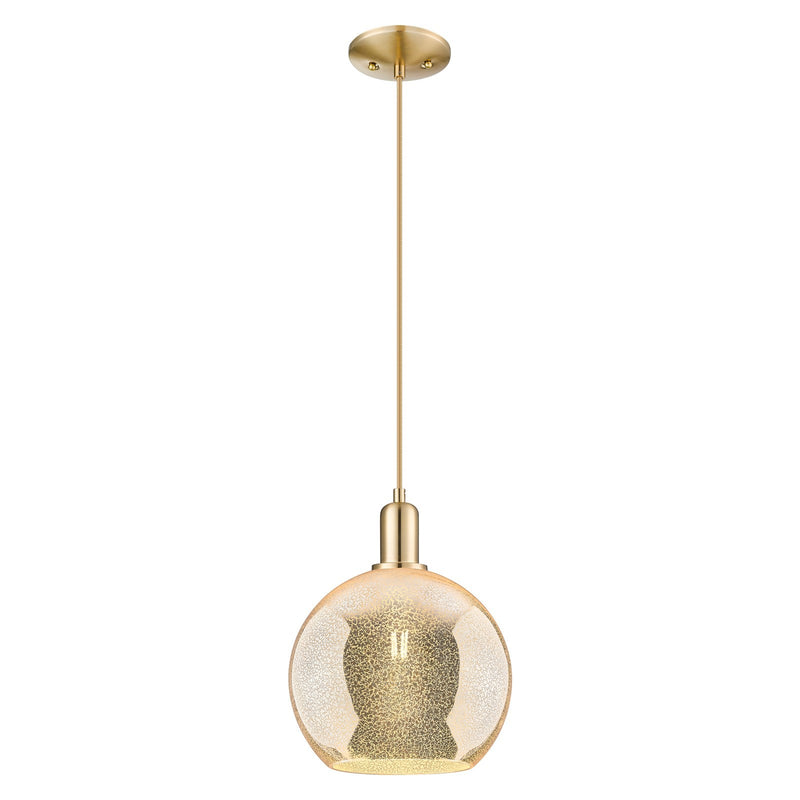 Innovations Athens 10in 1-Light Mini Pendant | Industrial Champagne Bronze Steel and Mercury Glass | Kitchen Island & Dining | Model 716-1P-CB-G128-10