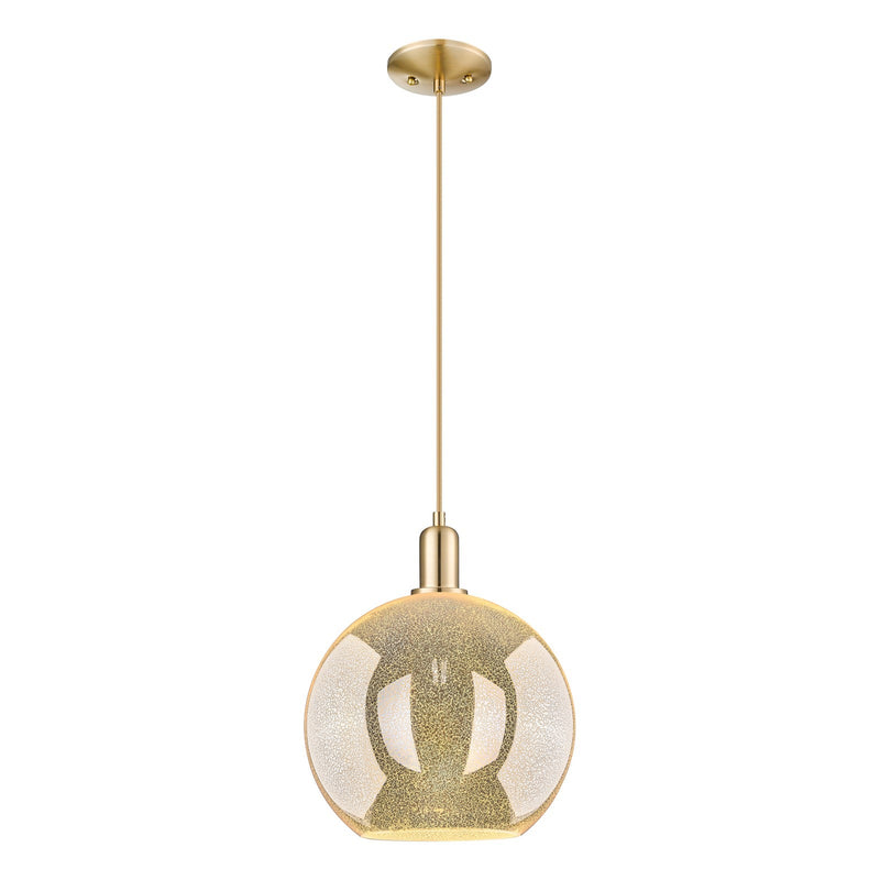 Innovations Athens 12in 1-Light Mini Pendant | Industrial Champagne Bronze Steel and Mercury Glass | Kitchen Island & Dining | Model 716-1P-CB-G128-12