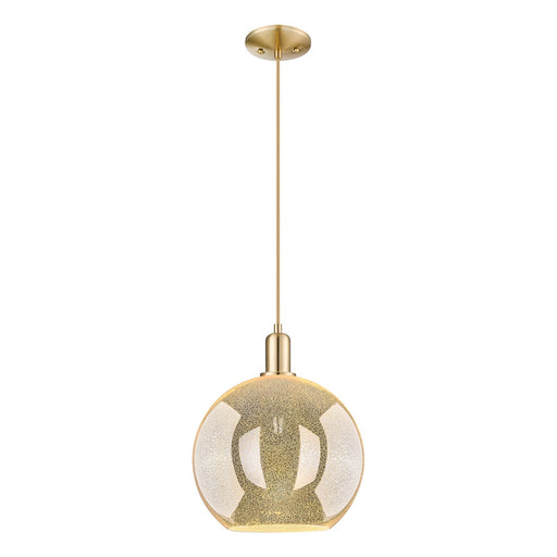 Innovations Athens 12in 1-Light Mini Pendant | Industrial Champagne Bronze Steel and Mercury Glass | Kitchen Island & Dining | Model 716-1P-CB-G128-12