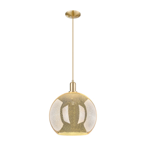 Innovations Athens 14in 1-Light Mini Pendant | Industrial Champagne Bronze Steel and Mercury Glass | Kitchen Island & Dining | Model 716-1P-CB-G128-14