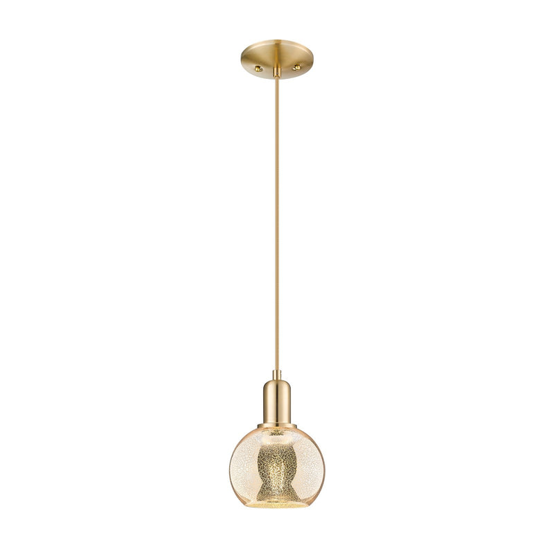 Innovations Athens 6in 1-Light Mini Pendant | Industrial Champagne Bronze Steel and Mercury Glass | Kitchen Island & Dining Room | Model 716-1P-CB-G128-6