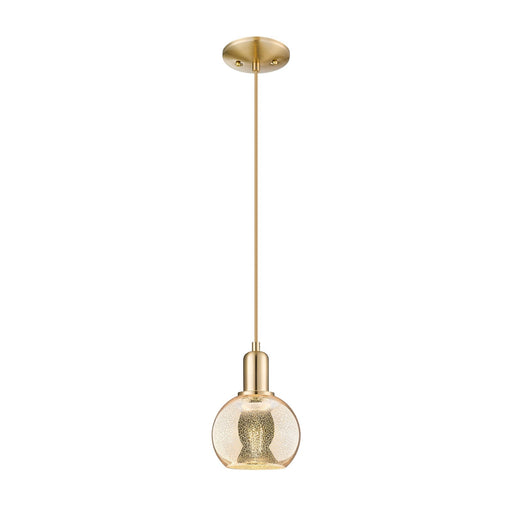Innovations Athens 6in 1-Light Mini Pendant | Industrial Champagne Bronze Steel and Mercury Glass | Kitchen Island & Dining Room | Model 716-1P-CB-G128-6