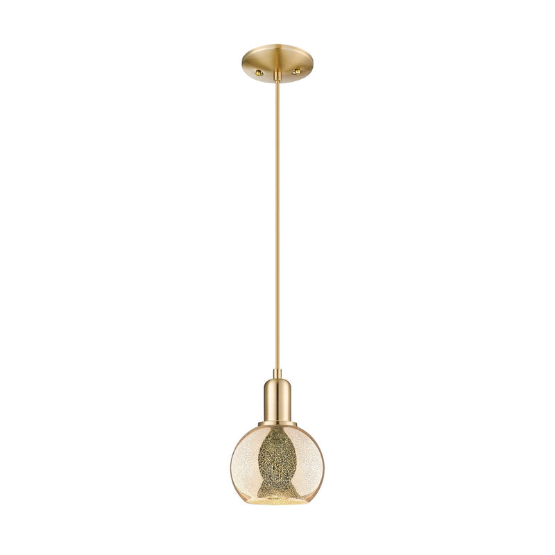 Innovations Athens 8in 1-Light Mini Pendant | Industrial Champagne Bronze Steel and Mercury Glass | Kitchen Island & Dining Room | Model 716-1P-CB-G128-8