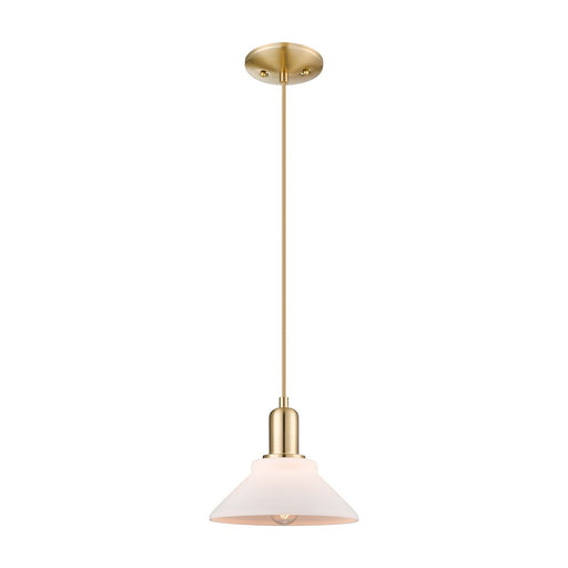 Innovations Orwell 8in 1-Light Mini Pendant | Industrial Champagne Bronze Steel and Matte White Glass | Kitchen Island & Dining | Model 716-1P-CB-G131