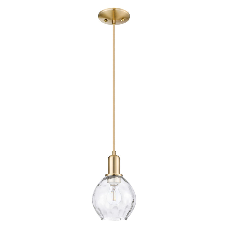 Innovations Waverly 6in 1-Light Mini Pendant | Industrial Champagne Bronze Steel and Clear Water Glass | Kitchen Island & Dining | Model 716-1P-CB-G362