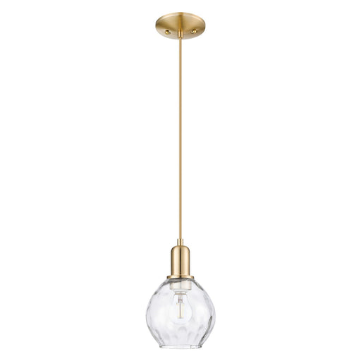 Innovations Waverly 6in 1-Light Mini Pendant | Industrial Champagne Bronze Steel and Clear Water Glass | Kitchen Island & Dining | Model 716-1P-CB-G362