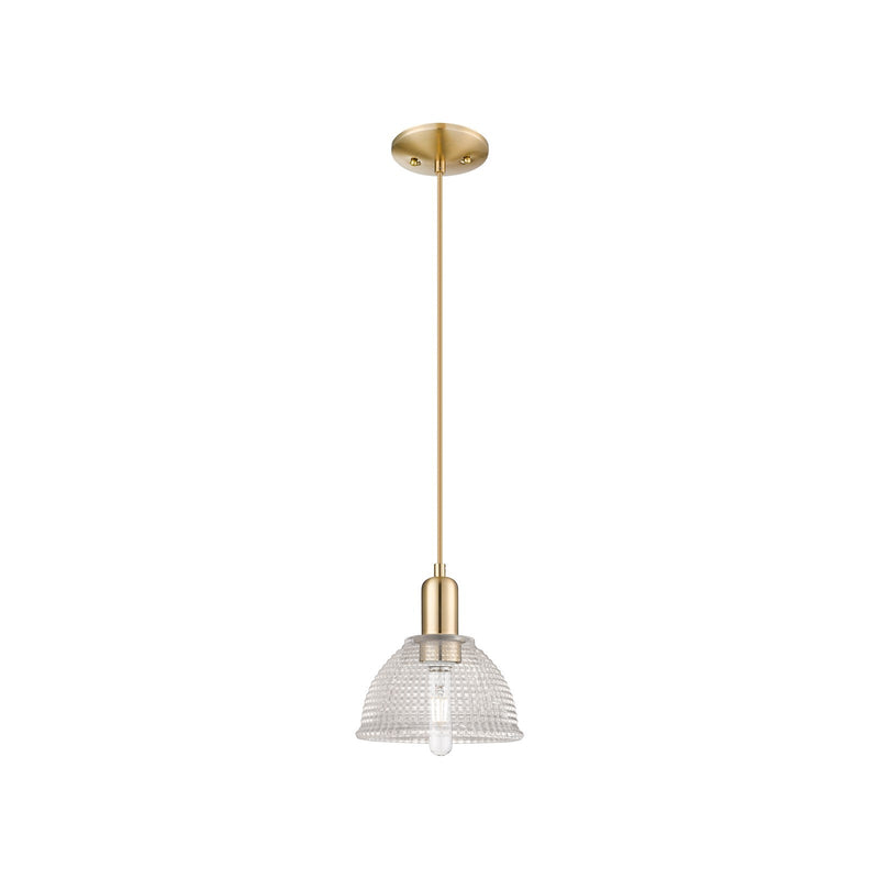 Innovations Arietta 8in 1-Light Mini Pendant | Industrial Champagne Bronze Steel and Clear Glass | Kitchen Island & Dining Room | 8 | Model 716-1P-CB-G422