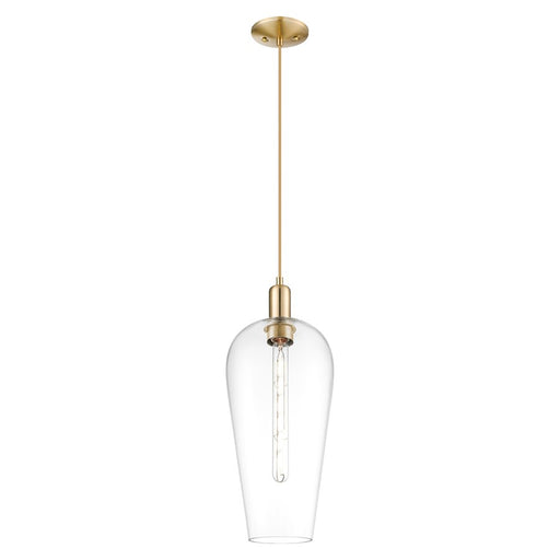 Innovations Chelsea 1Lt 8" Cord Mini Pendant, Bronze/Clear