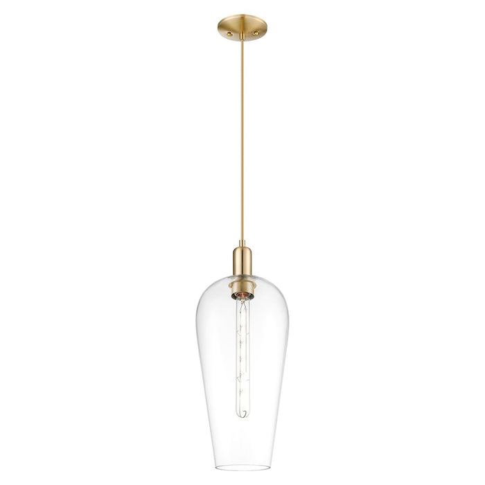 Innovations Chelsea 1Lt 8" Cord Mini Pendant, Bronze/Clear