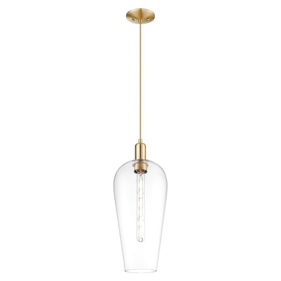Innovations Chelsea 1Lt 8" Cord Mini Pendant, Bronze/Clear