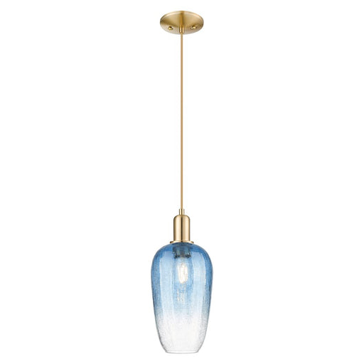 Innovations Brookhaven Flute 7" Cord Mini Pendant, BZ/Clear - 716-1P-CB-G484-7SB