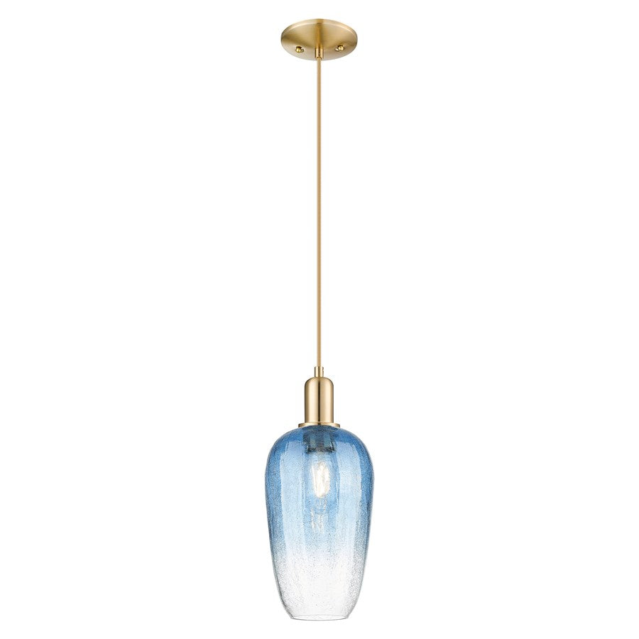 Innovations Brookhaven Flute 7" Cord Mini Pendant, BZ/Clear - 716-1P-CB-G484-7SB