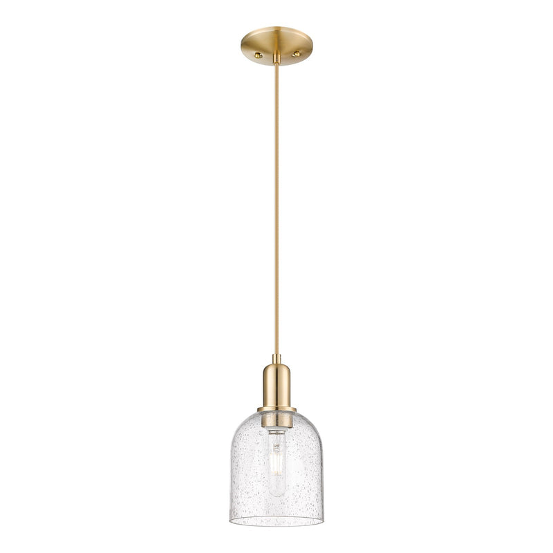 Innovations Bella 6in 1-Light Mini Pendant | Industrial Champagne Bronze Steel and Seedy Glass | Kitchen Island & Dining Room | Model 716-1P-CB-G558-6SDY