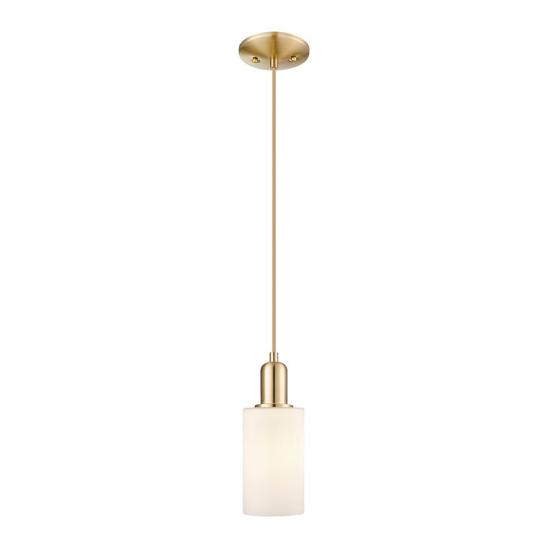 Innovations Clymer 4in 1-Light Mini Pendant | Industrial Champagne Bronze Steel and Matte White Glass | Kitchen Island & Dining | Model 716-1P-CB-G801