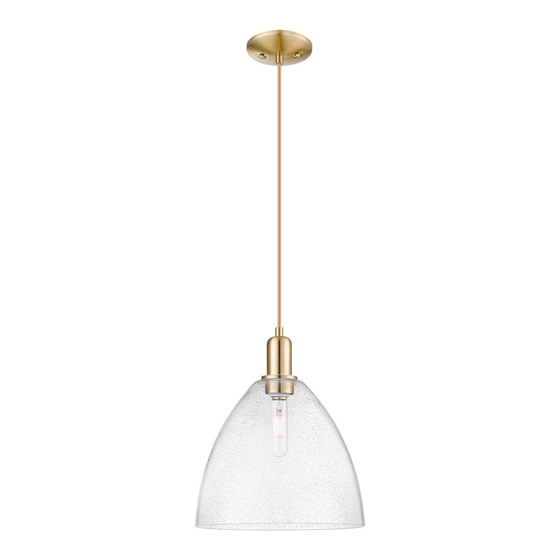 Innovations Bristol 12in 1-Light Mini Pendant | Industrial Champagne Bronze Steel and Seedy Glass | Kitchen Island | 12 x 12 x | Model 716-1P-CB-GBD-124