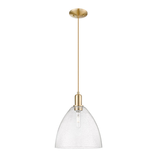 Innovations Bristol 12in 1-Light Mini Pendant | Industrial Champagne Bronze Steel and Seedy Glass | Kitchen Island | 12 x 12 x | Model 716-1P-CB-GBD-124