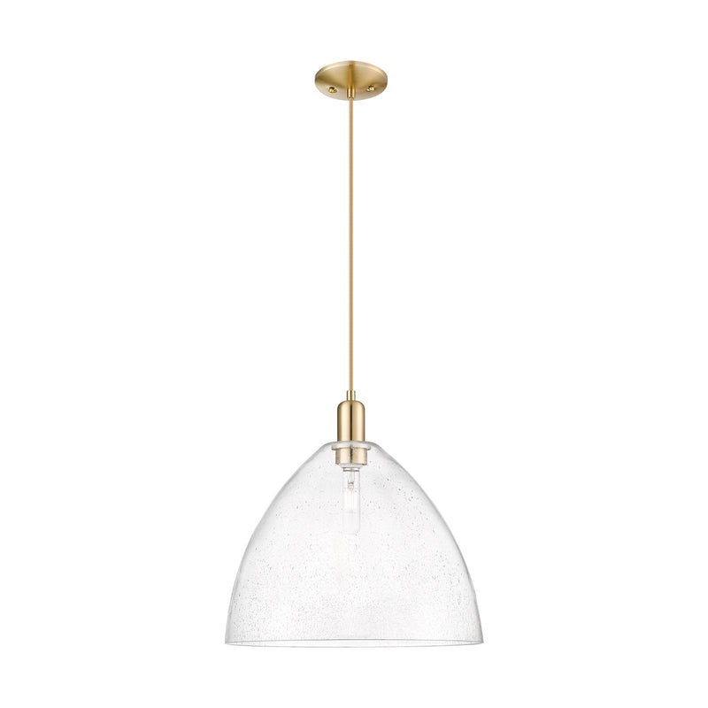 Innovations Bristol 16in 1-Light Mini Pendant | Industrial Champagne Bronze Steel and Seedy Glass | Kitchen Island & Dining Room | Model 716-1P-CB-GBD-164