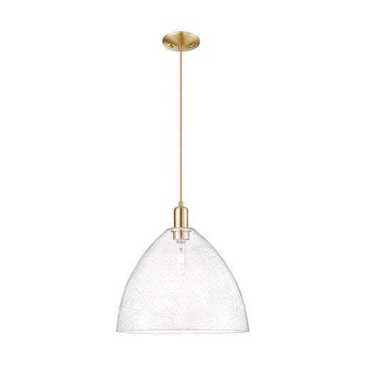 Innovations Bristol 16in 1-Light Mini Pendant | Industrial Champagne Bronze Steel and Seedy Glass | Kitchen Island & Dining Room | Model 716-1P-CB-GBD-164
