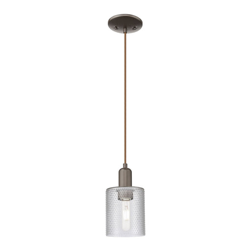 Innovations Cobbleskill 5in 1-Light Mini Pendant | Industrial Oil Rubbed Bronze Steel and Clear Glass | Kitchen Island & Dining | Model 716-1P-OB-G112
