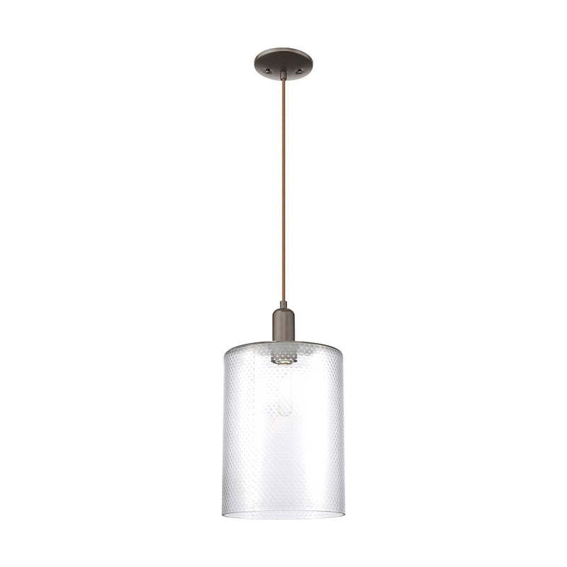 Innovations Cobbleskill 9in 1-Light Mini Pendant | Industrial Oil Rubbed Bronze Steel and Clear Glass | Kitchen Island & Dining | Model 716-1P-OB-G112-L