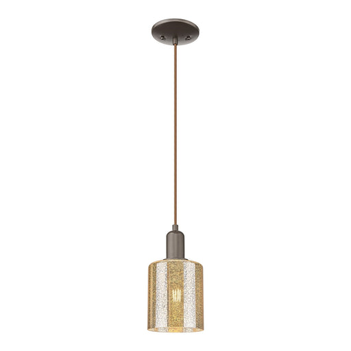 Innovations Cobbleskill 5in 1-Light Mini Pendant | Industrial Oil Rubbed Bronze Steel and Mercury Glass | Kitchen Island & Dining | Model 716-1P-OB-G116