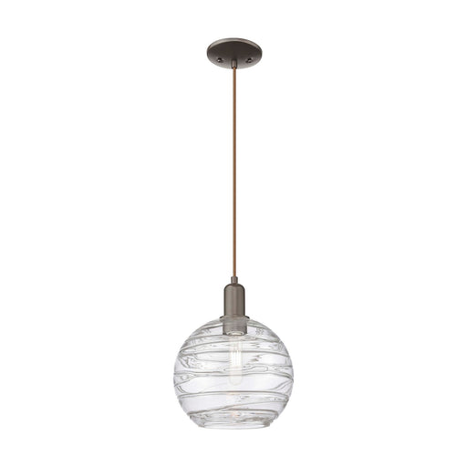 Innovations Athens Deco Swirl 10in 1-Light Mini Pendant | Industrial Oil Rubbed Bronze and Clear Glass | Kitchen Island & | Model 716-1P-OB-G1213-10CL