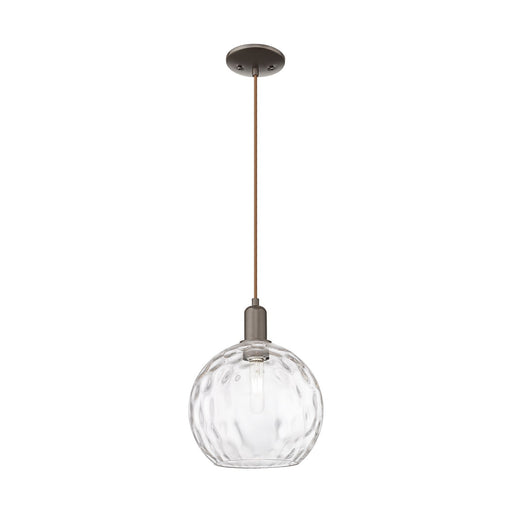 Innovations Athens 10in 1-Light Mini Pendant | Industrial Oil Rubbed Bronze Steel and Clear Water Glass | Kitchen Island & | Model 716-1P-OB-G1215-10