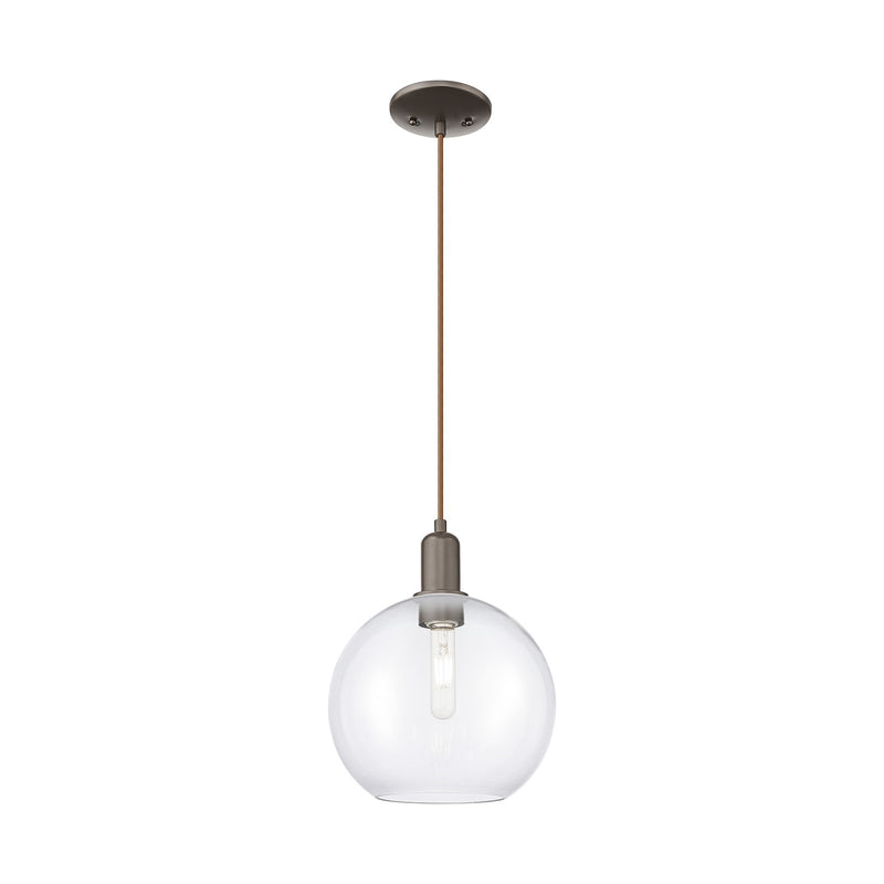Innovations Athens 10in 1-Light Mini Pendant | Industrial Oil Rubbed Bronze Steel and Clear Glass | Kitchen Island & Dining Room | Model 716-1P-OB-G122-10