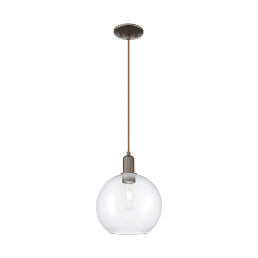 Innovations Athens 10in 1-Light Mini Pendant | Industrial Oil Rubbed Bronze Steel and Clear Glass | Kitchen Island & Dining Room | Model 716-1P-OB-G122-10
