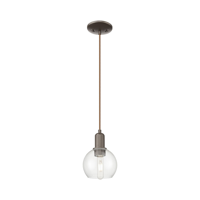 Innovations Athens 6in 1-Light Mini Pendant | Industrial Oil Rubbed Bronze and Clear Glass | Kitchen Island & Dining Room | 5.88 | Model 716-1P-OB-G122-6