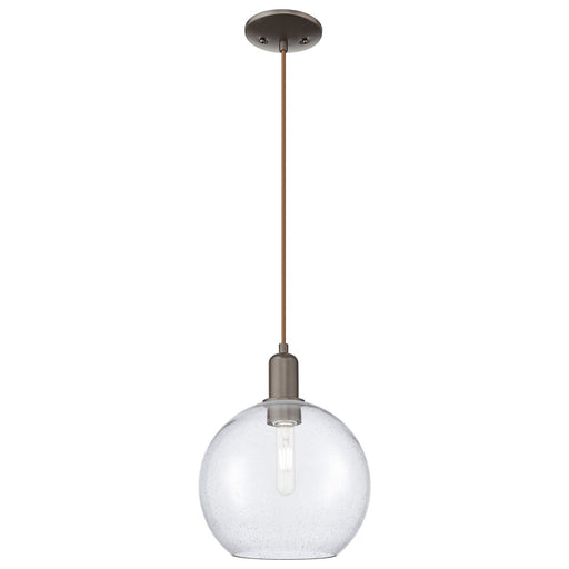 Innovations Athens 10in 1-Light Mini Pendant | Industrial Oil Rubbed Bronze Steel and Seedy Glass | Kitchen Island & Dining Room | Model 716-1P-OB-G124-10