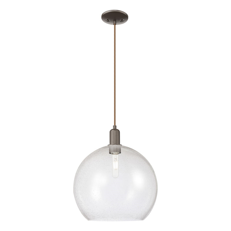 Innovations Athens 14in 1-Light Mini Pendant | Industrial Oil Rubbed Bronze and Seedy Glass | Kitchen Island | 13.75 x 13.75 x | Model 716-1P-OB-G124-14