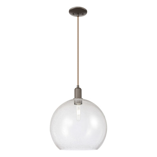 Innovations Athens 14in 1-Light Mini Pendant | Industrial Oil Rubbed Bronze and Seedy Glass | Kitchen Island | 13.75 x 13.75 x | Model 716-1P-OB-G124-14