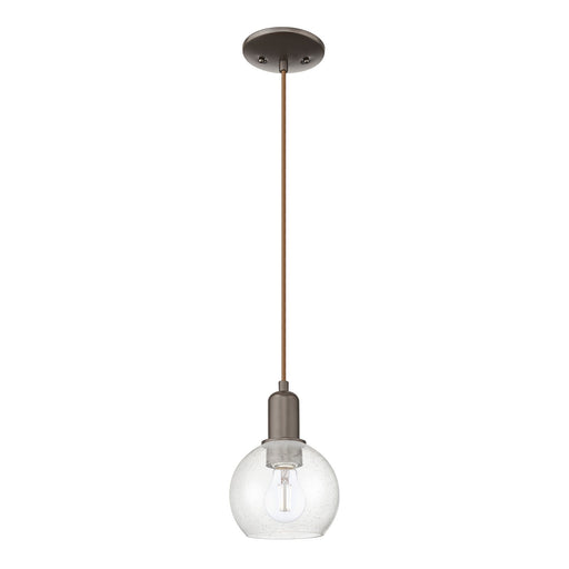 Innovations Athens 6in 1-Light Mini Pendant | Industrial Oil Rubbed Bronze Steel and Seedy Glass | Kitchen Island & Dining Room | Model 716-1P-OB-G124-6