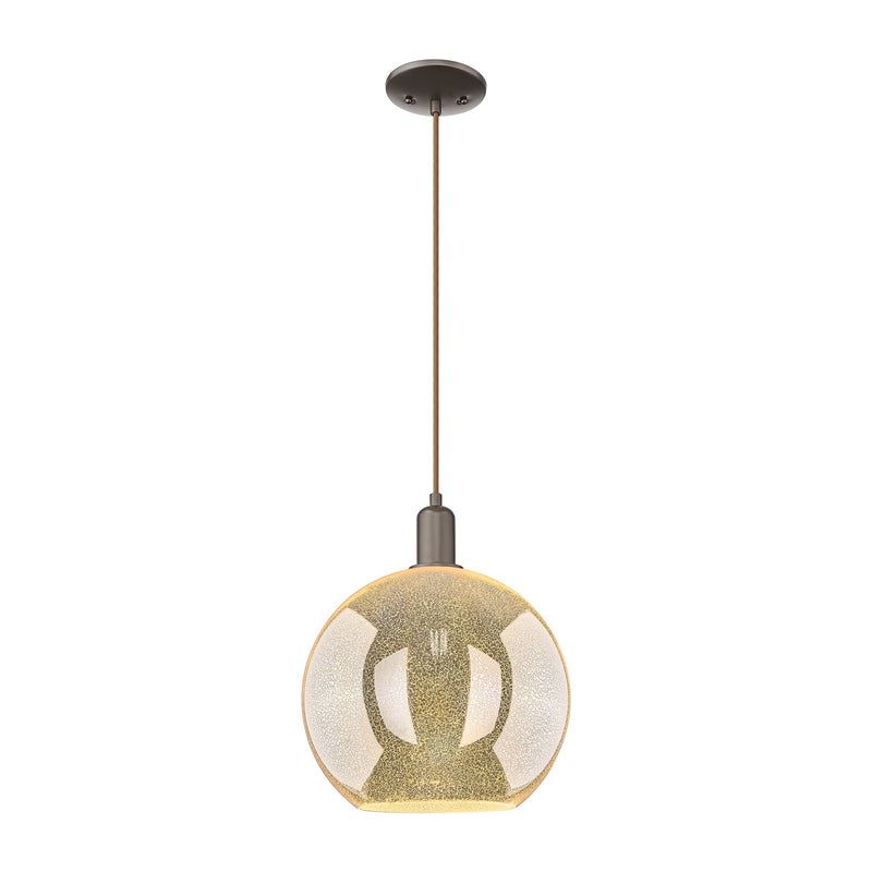 Innovations Athens 12in 1-Light Mini Pendant | Industrial Oil Rubbed Bronze Steel and Mercury Glass | Kitchen Island & Dining | Model 716-1P-OB-G128-12