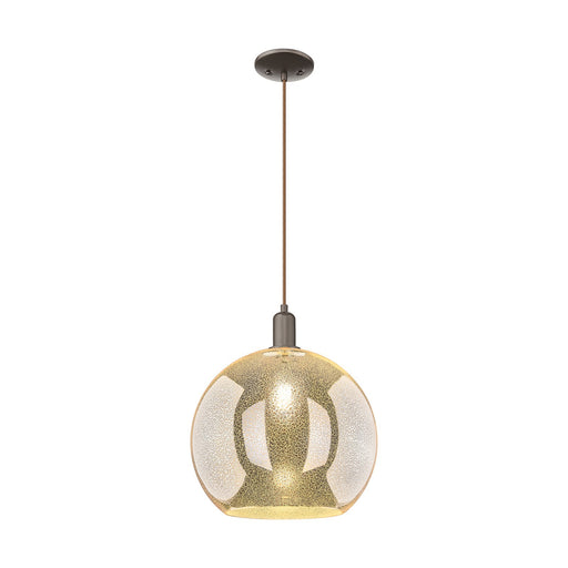 Innovations Athens 14in 1-Light Mini Pendant | Industrial Oil Rubbed Bronze Steel and Mercury Glass | Kitchen Island & Dining | Model 716-1P-OB-G128-14