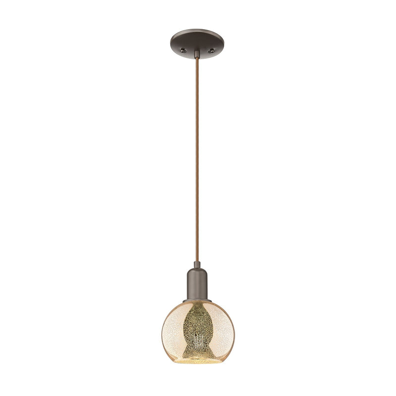 Innovations Athens 6in 1-Light Mini Pendant | Industrial Oil Rubbed Bronze Steel and Mercury Glass | Kitchen Island & Dining Room | Model 716-1P-OB-G128-6