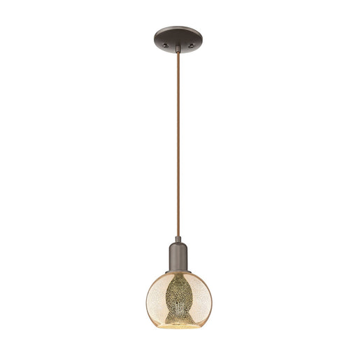 Innovations Athens 6in 1-Light Mini Pendant | Industrial Oil Rubbed Bronze Steel and Mercury Glass | Kitchen Island & Dining Room | Model 716-1P-OB-G128-6