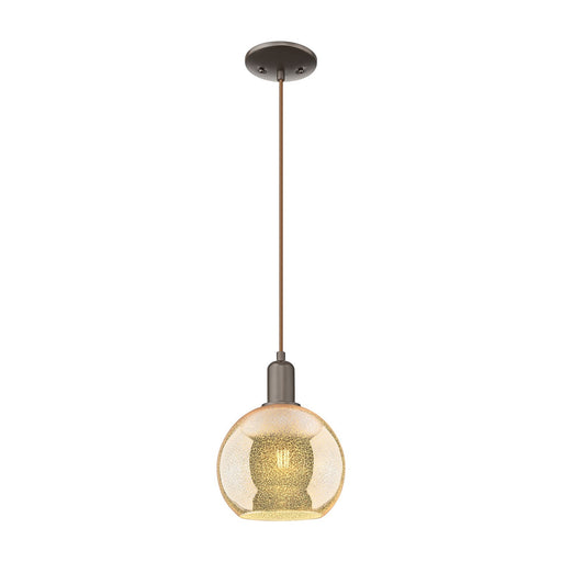 Innovations Athens 8in 1-Light Mini Pendant | Industrial Oil Rubbed Bronze Steel and Mercury Glass | Kitchen Island & Dining Room | Model 716-1P-OB-G128-8