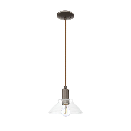 Innovations Orwell 8in 1-Light Mini Pendant | Industrial Oil Rubbed Bronze Steel and Clear Glass | Kitchen Island & Dining Room | Model 716-1P-OB-G132