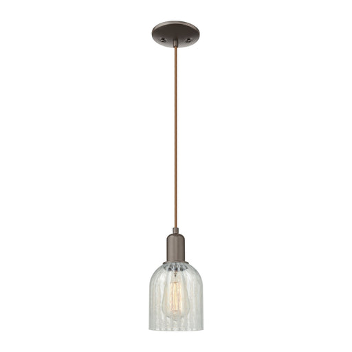 Innovations Caledonia 5in 1-Light Mini Pendant | Industrial Oil Rubbed Bronze Steel and Mouchette Glass | Kitchen Island & Dining | Model 716-1P-OB-G2511